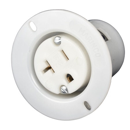 Marinco 5379 Marinco 20A 125V 2P 3W Flanged Outlet 5379